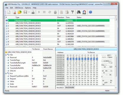 Effective and simple in use analyzer of USB traffic for Windows