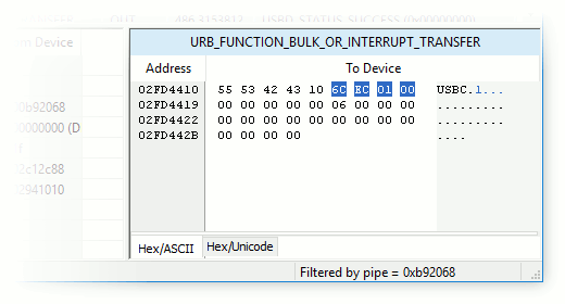 Hex-dump highlighting